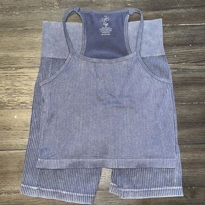 3/$15 Ribbed 2pc Set Racerback + Biker Shorts
